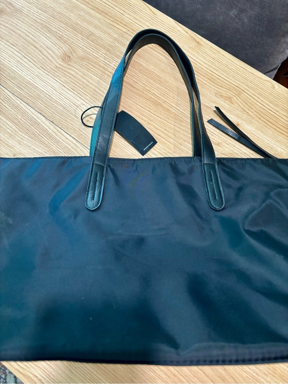 Botkier Black Nylon Tote with Leather-Style Straps - Picture 9 of 12